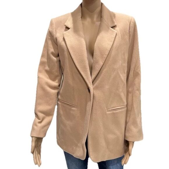 SAG Harbor 100% Wool Camel Blazer Jacket Size 8 Petite NWT Vintage Look - Picture 1 of 16